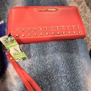 Badgley Mischka Red Studded Wallet